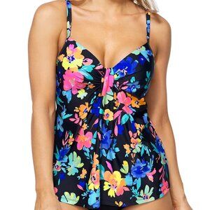 Island Escape Dream In Color Scorpio Underwire Tankini Top Black 6